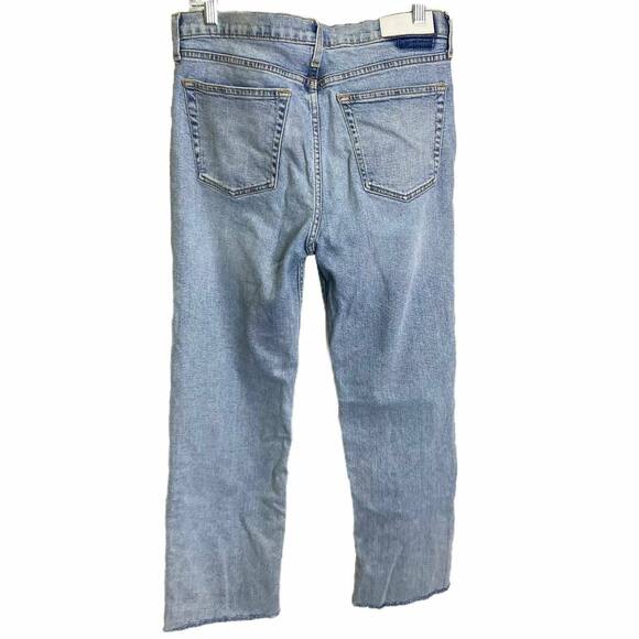 Re/Done Women Jean Originals 70s Stove Pipe 5 Button Fly High Rise Light Wash 30 - Picture 5 of 7